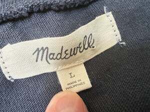 Madewell Texture & Thread Black Elastic Waist Muscle Tank Top